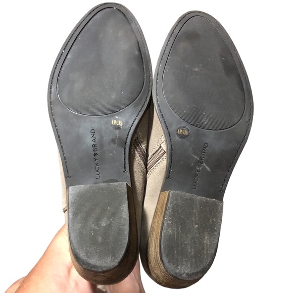 LUCKY BRAND | Women’s Taupe Faithly Suede Almond Toe Ankle Boot Booties size 8 - Picture 6 of 12